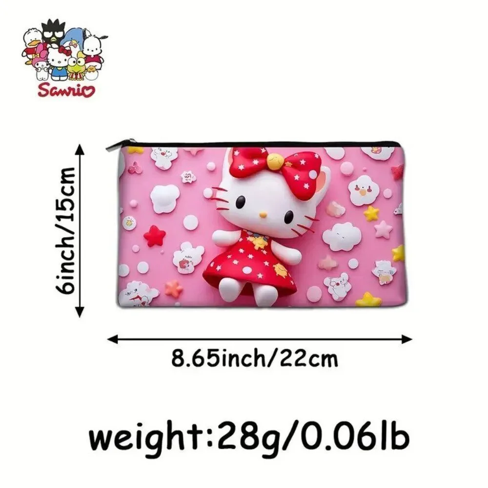 Hello Kitty 3D Floral & Stars Cute Makeup / Cosmetic Bag Zipper / Lightweight